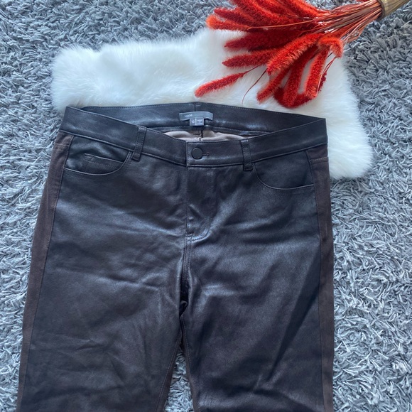 Vince Brown Genuine Leather Suede Pants - Picture 5 of 11